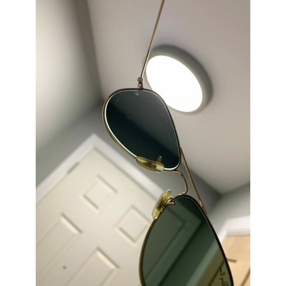 RAY BAN RB3044 SMALL METAL L0207 GOLD AVIATOR SUNGLASSES B&L 3044 G15 - Picture 7 of 12
